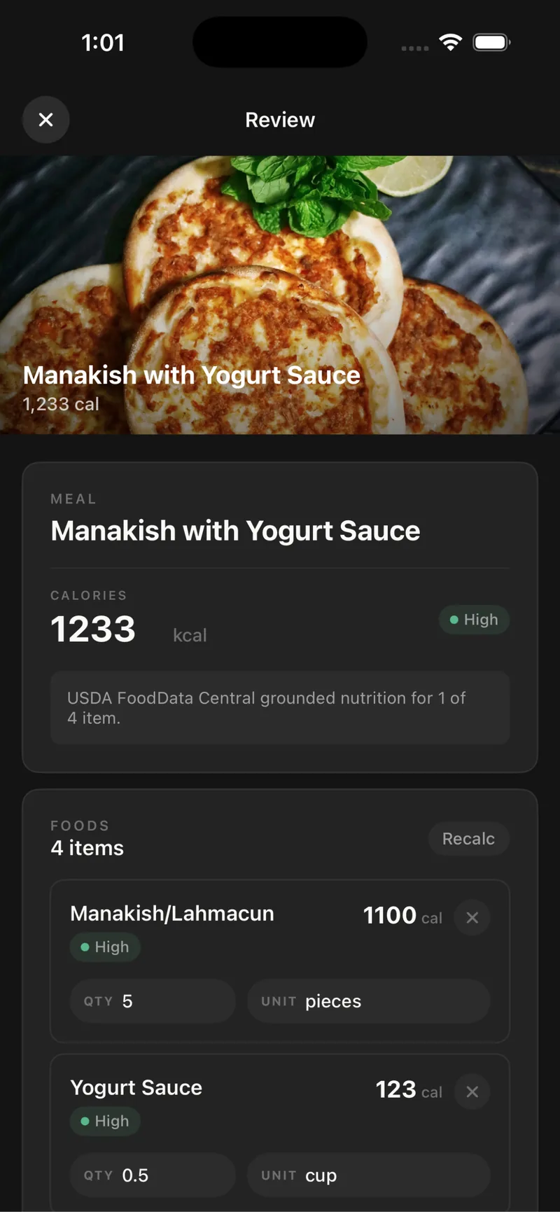 Fitness Tracker AI detail screen